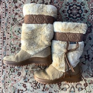 Oscar sport tribal calf hair and leather boots